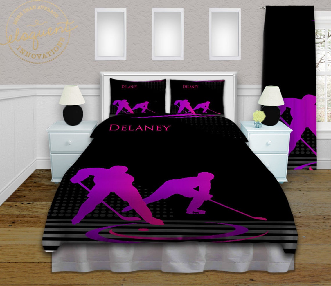 Hockey Comforter Ice Hockey Bedding Sets Boys Bedding King Etsy