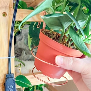 Handmade Copper Plant Holder, Hanging Plant Hook, 4" Pot Hook, Space Saving Planter, Airplant Hanger