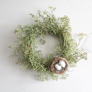 Candle Ring with Nest, Spring Nest Mini Wreath, Nest Decor, Candle Ring, Bird Nest Wreath, Coffee Table Decor, Candle Wreath image 1