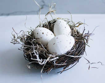 Artificial bird Nest with Eggs, Twig Nest, Spring Decor, Mothers Day Gift, Spring Wreath, Front Door Decor, Bird Nest Decor, Farmhouse Decor