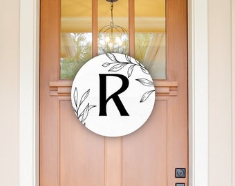 Monogram Front Door Decor, Door Hanger, Welcome Sign, Year Round Wreath, Front Door Hanger, Front Door Wreath, Personalized, Christmas Gift