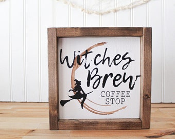 Witches Brew Sign, Halloween Coffee Bar Decor, Witchcore Decor, Witches Brew Coffee Shop, Halloween Decor