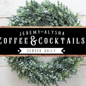 Custom Coffee Cocktails Sign, Personalized Coffee Bar Decor, Home Bar Sign, Housewarming or Christmas Gift For Home Bar or Man Cave, Retro image 8