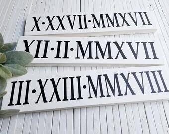 Roman Numerals Wedding Date Sign, Minimalistic Sign, Roman Numerals Date Decor, Wedding or Anniversary Gift, 5th Wedding Anniversary Gift