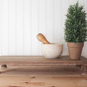 Wood Tray with Feet, Rectangle Wood Tray, Pantry Organization Trays, Pedestal Wood Risers, Cupcape or Cake Stand, Plant Stand 8x20 inches