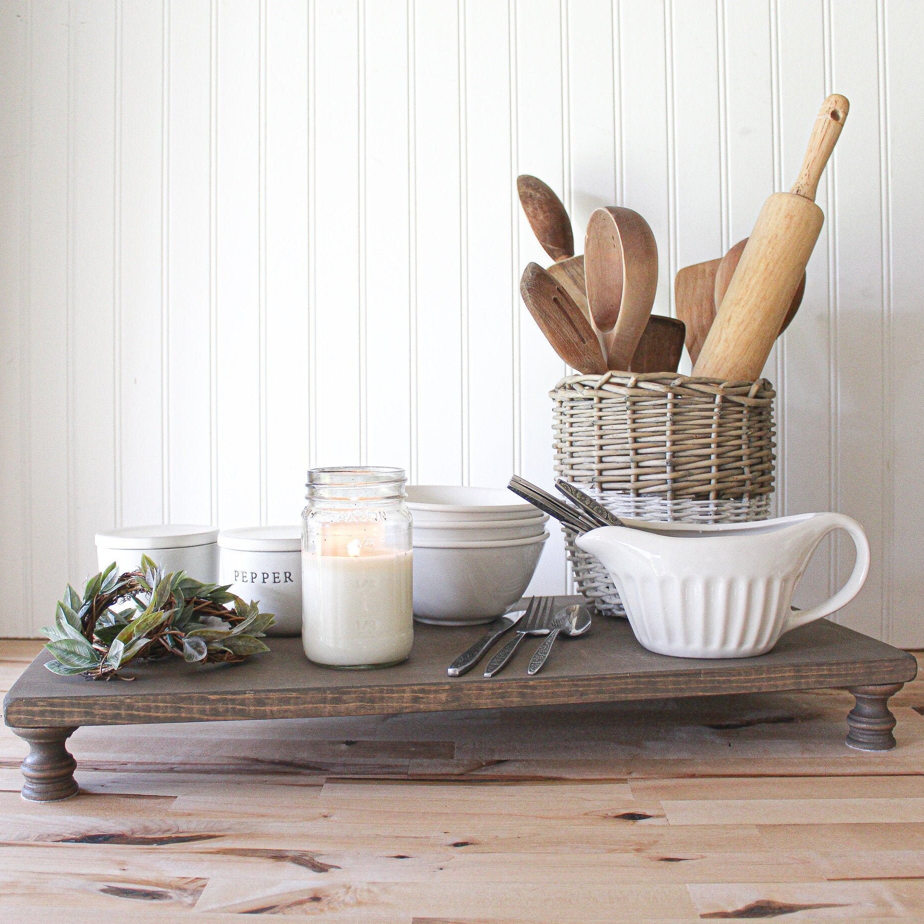 Lazy Susan Turntable. Rotating Table Centerpiece. Housewarming Gifts.  Holiday Decor. Rustic Table Decor. Serving Tray. Kitchen Decor 