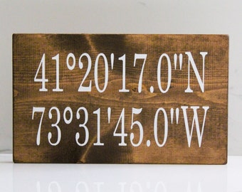 Latitude Longitude Sign, GPS Coordinate Sign, Home State Sign, Home is Wherever I'm With You, Home Sweet Home Sign, Our First Home Sign