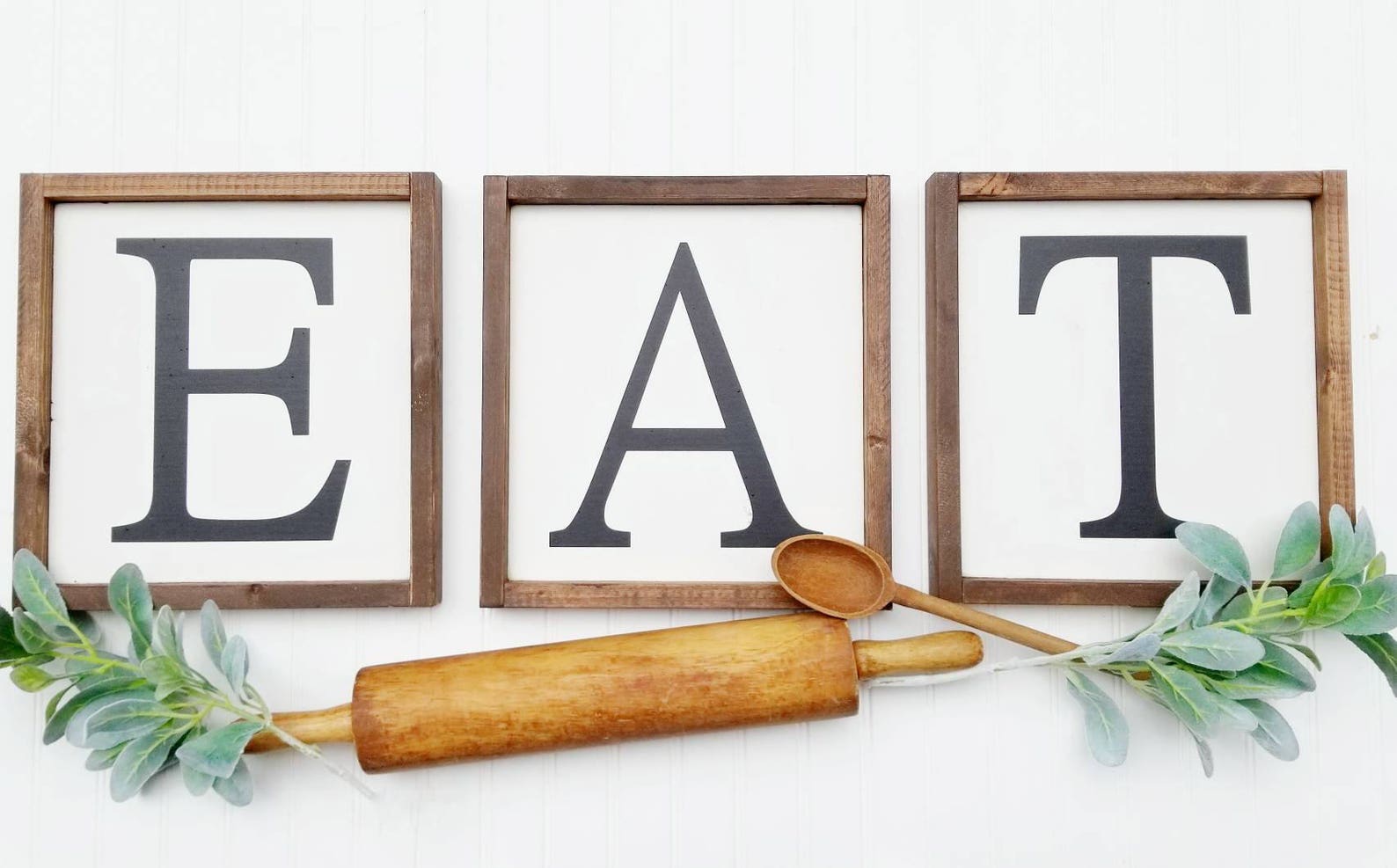 Large Kitchen Signs EAT Set Modern Farmhouse Kitchen Decor EAT Etsy