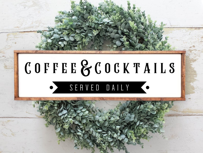 Custom Coffee Cocktails Sign, Personalized Coffee Bar Decor, Home Bar Sign, Housewarming or Christmas Gift For Home Bar or Man Cave, Retro image 9