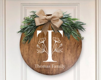 Front Door Decor, Last Name/Family, Welcome, Year Round Wreath, Front Door Hanger, Front Door Wreath, Personalized, Christmas Gift