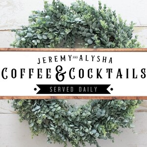 Custom Coffee Cocktails Sign, Personalized Coffee Bar Decor, Home Bar Sign, Housewarming or Christmas Gift For Home Bar or Man Cave, Retro image 7