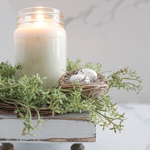 Candle Ring with Nest, Spring Nest Mini Wreath, Nest Decor, Candle Ring, Bird Nest Wreath, Coffee Table Decor, Candle Wreath image 9