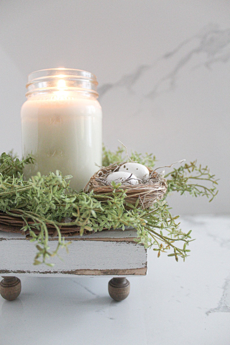 Candle Ring with Nest, Spring Nest Mini Wreath, Nest Decor, Candle Ring, Bird Nest Wreath, Coffee Table Decor, Candle Wreath image 9