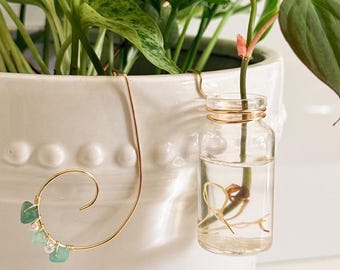 Propagation Station, Handmade Plant Propagation Sidecar: Gemstone Accent, Houseplant Accessories