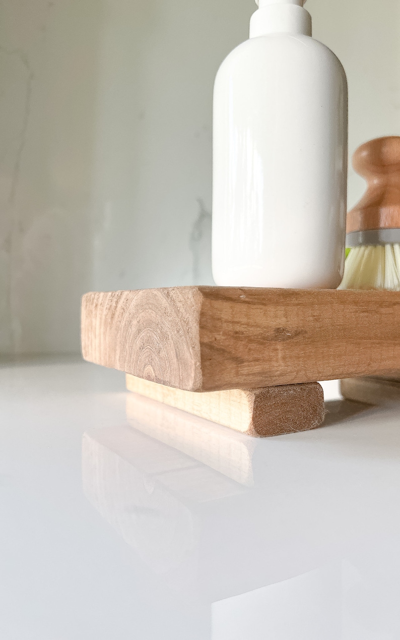 Soap Tray Pedestal, Kitchen and Bathroom Decor, Soap Holder or Makeup Tray, Minimalist Decor, Wood Riser, Soap Stand, Perfume Tray image 6