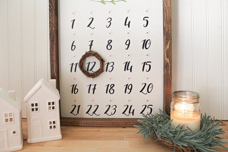 Farmhouse Advent Calendar Modern Farmhouse Christmas Signs Etsy