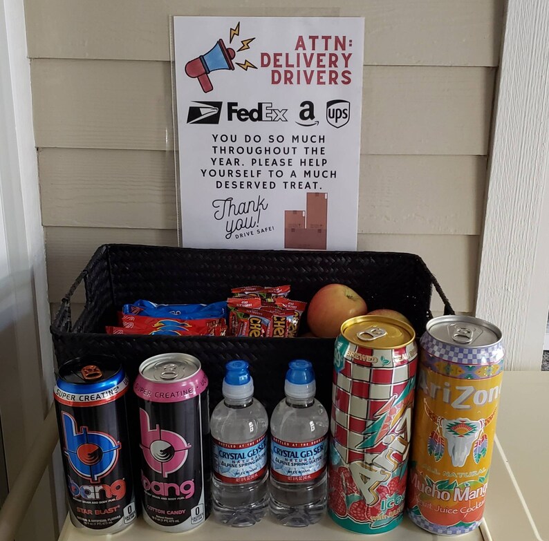 Delivery Driver Snack Sign Christmas Delivery Snack Sign Etsy