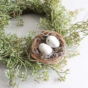 Candle Ring with Nest, Spring Nest Mini Wreath, Nest Decor, Candle Ring, Bird Nest Wreath, Coffee Table Decor, Candle Wreath image 7