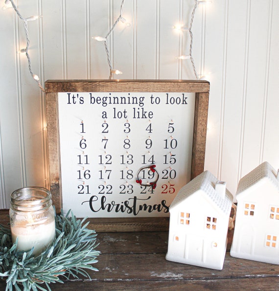 Farmhouse Advent Calendar Modern Farmhouse Christmas Signs Etsy