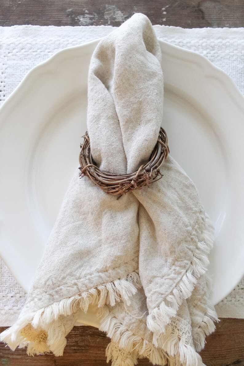 Napkin Rings Modern Farmhouse Decor Tablescape Neutral Napkin Etsy