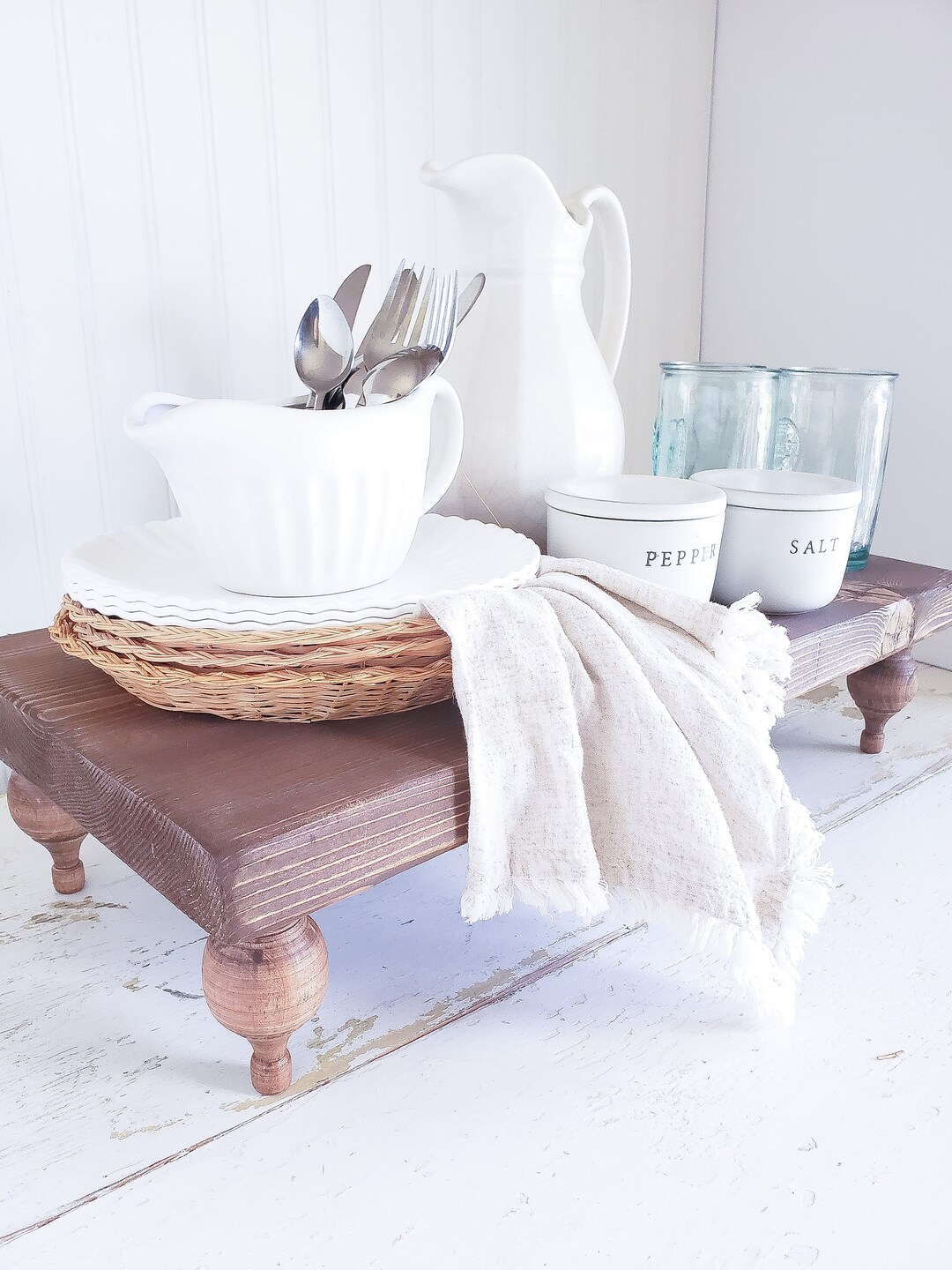 Footed Wood Riser Sink Riser Pantry Styling Wood Tray Etsy