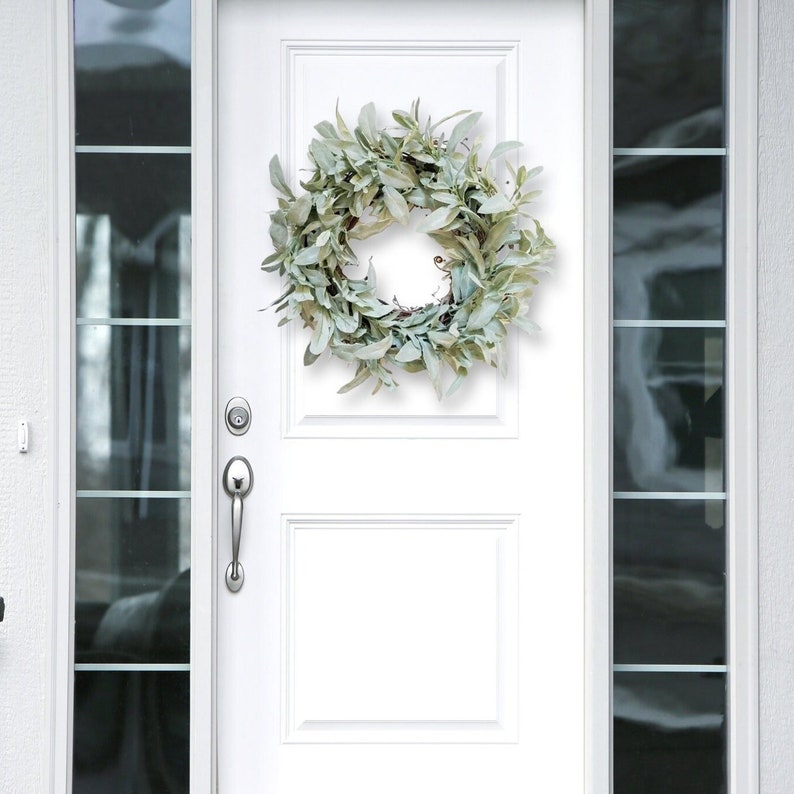 Front Door Wreath, Sage Wreath, Front Door Hanger, Year Round Wreath, Hood Vent Wreath, Pantry Door Hanger, Herb Wreath, Cottage Decor image 1