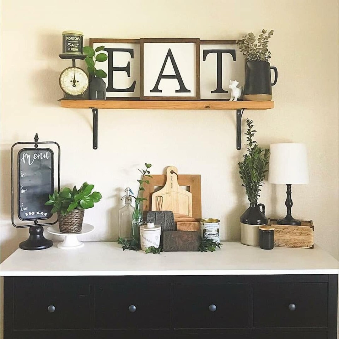Eat Wood Letter Sign, Farmhouse Kitchen Wood Sign, Wooden Letter Signs