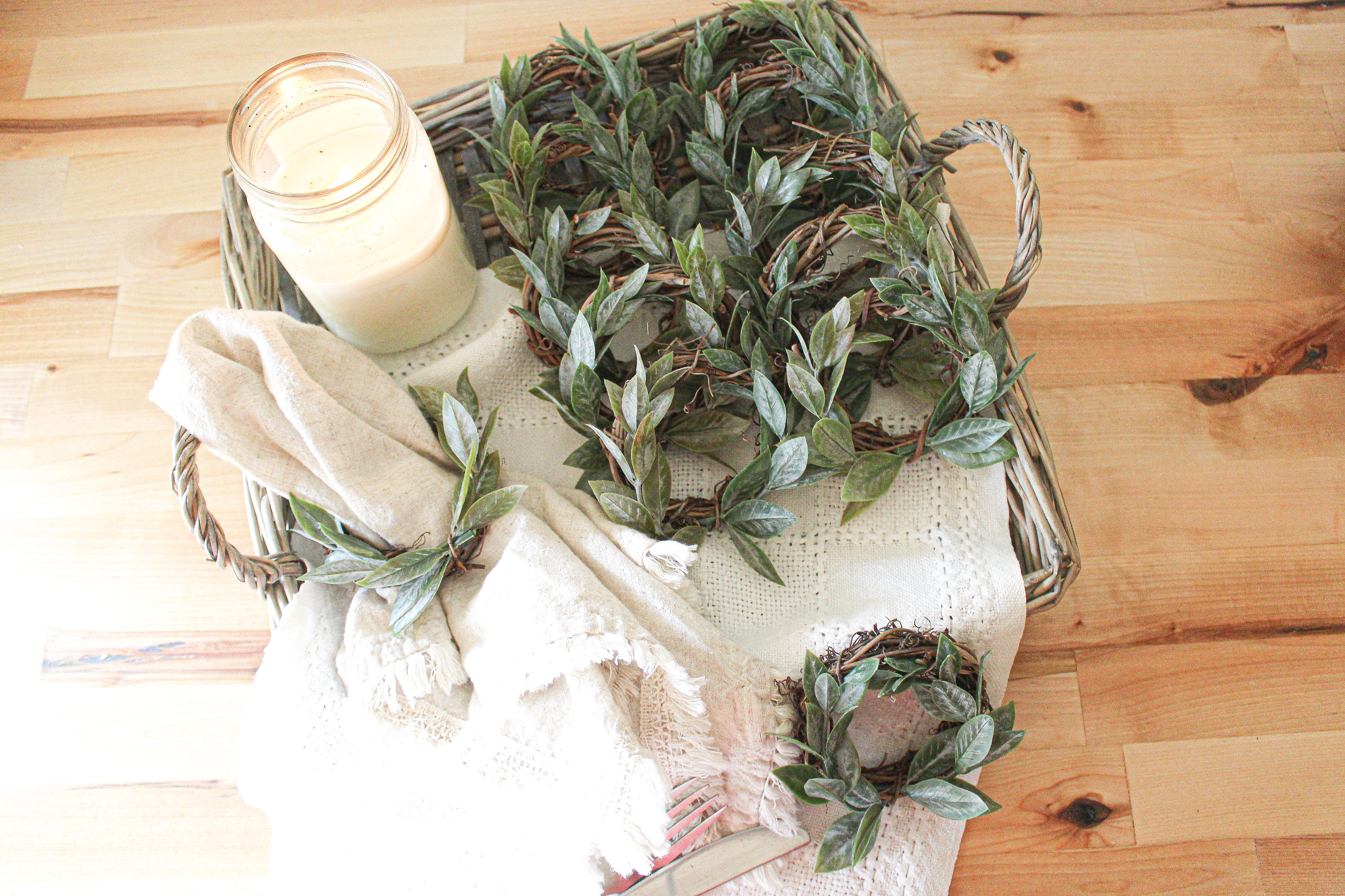 Farmhouse Napkin Rings Laurel Wreath Napkin Rings Modern Etsy