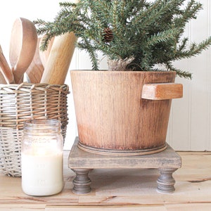 Wood Tray with Feet, Rectangle Wood Tray, Pantry Organization Trays, Pedestal Wood Risers, Cupcape or Cake Stand, Plant Stand image 6