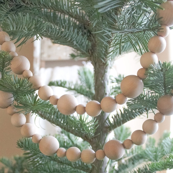 Wood Bead Garland for Christmas Tree, Bday Party Garland