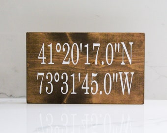 GPS Coordinate Sign, First Home Sign, Home State Sign, Latitude Longitude Sign, Realtor Closing Gift, Our First Home Sign, Home Coordinates