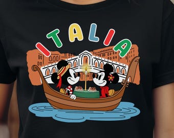 DESCARGA DIGITAL INSTANTÁNEA - Diseño de camiseta de Disney World Epcot - Mickey y Minnie en Italia Diseño digital