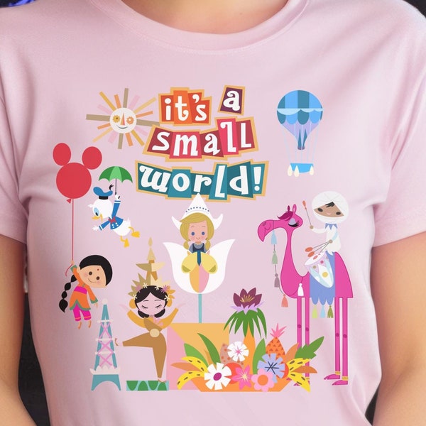 Disney T-Shirts, It's a Small World, Disney World, Disneyland, Magic Kingdom, Fantasyland, Retro, Unisex, Vacation Tee