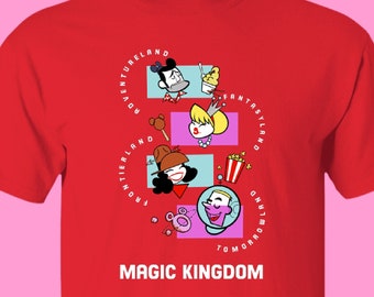 Kids Disney Inspired Tee, Magic Kingdom, Retro, Adventureland, Fantasyland, Frontierland, Tomorrowland, vacation tee, Boys, Girls, Unisex