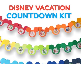 Disney Vacation Countdown Banner Chain Kit - Disney World, Disneyland, Disney Cruise