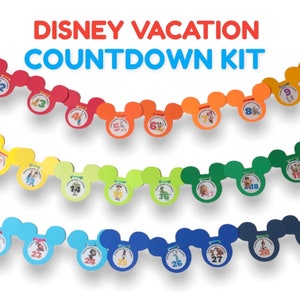 Disney Vacation Countdown Banner Chain Kit - Disney World, Disneyland, Disney Cruise