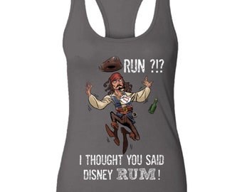 Camiseta sin mangas de Disney, RunDisney, Piratas del Caribe, Jack Sparrow, Ron, Divertida, Alcohol, Camiseta de vacaciones, Mujer