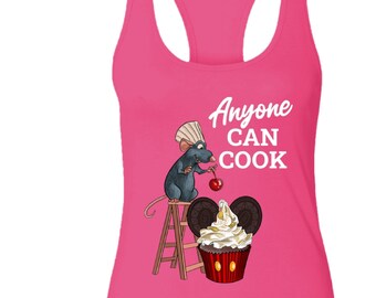 Disney Tank Top, Remy, Ratatouille, Anyone Can Cook, Cupcake, Snack, Tank, Disney World, Disneyland, Vacation Tee