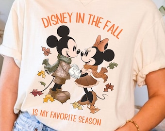 Disney Fall Mickey & Minnie Tee -  "Disney in the Fall is my favorite season" - Autumn Disney T-Shirt, Disney Fall Comfort Colors T-Shirt
