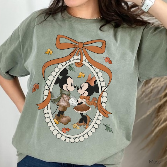 Disney Fall Mickey & Minnie Digital Design - {INSTANT DIGITAL DESIGN} - Disney Autumn Tee, Disney Mickey Fall, Disney Fall Girlie Png Desig