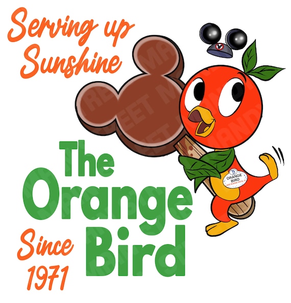 Disney's Orange Bird  - Orange Bird Tee - Orange Bird Tumbler - Disney World Original - Retro Orange Bird Digital Art