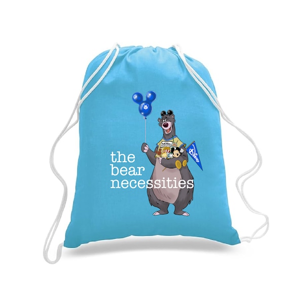 Drawstring Cinch Backpack Disney Baloo Bear Necessities Animal Kingdom Vacation Light Weight Tote