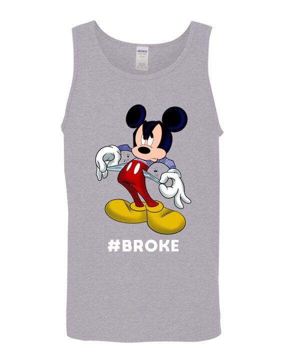 Disney Tank Top, Mickey Mouse, Broke, Disney World, Disneyland, Couples Tee, Vacation Tee