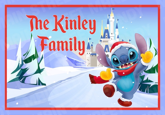 Stroller or Scooter Tag - {DIGITAL DOWNLOAD} Custom, Personalized, Disney Winter Stitch Vacation Tag for your stroller or Scooter