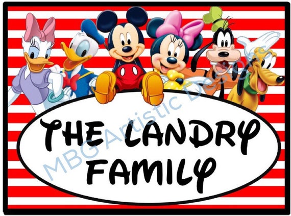Stroller Tag - Custom, Personalized, Disney Mickey Mouse & Pals Vacation Tag for your stroller