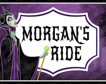 Disney Stroller Tag or Scooter Tag - WATERPROOF Custom Personalized Disney Villain Maleficent Sleeping Beauty Name Sign, Wheelchair Sign