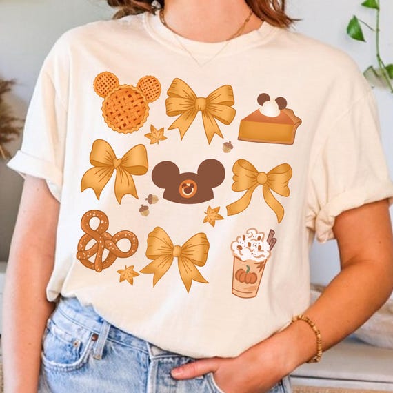 Disney Fall Sweets and Treats Tee - {INSTANT DIGITAL DESIGN} - Disney Autumn Tee, Disney Mickey Fall Tee, Disney Fall Girlie T-Shirt Design