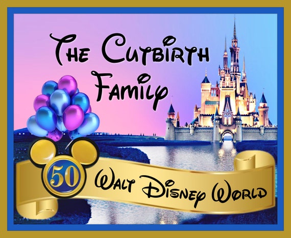 Stroller Tag - Custom, Personalized, Walt Disney World 50th Anniversary Vacation Tag for your stroller