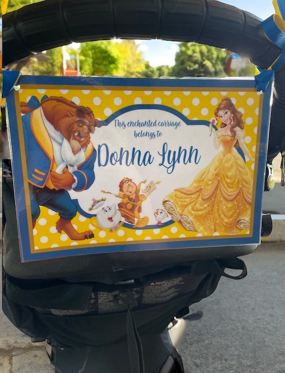 Stroller Tag - Custom, Personalized, Disney Vacation Tag for your stroller - Beauty & the Beast and friends!