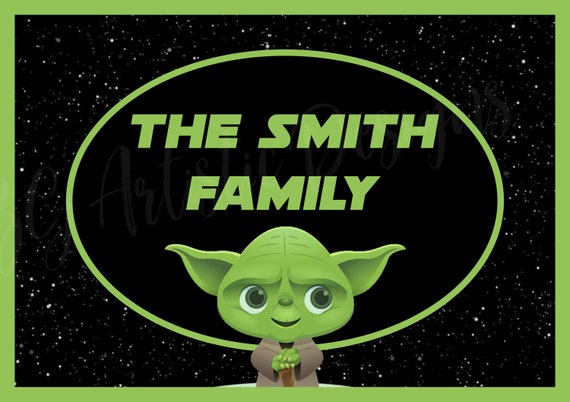 Stroller Tag - Custom, Personalized, Disney Star Wars Yoda Vacation Tag for your stroller